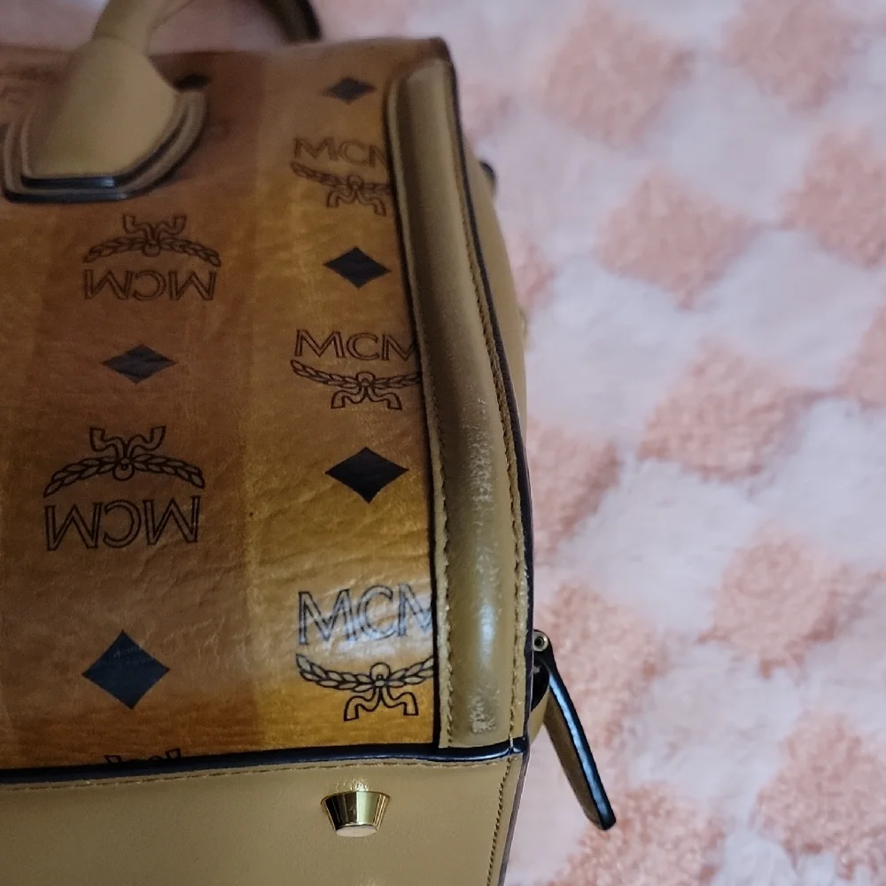 MCM Tan Visetos Print Handbag - Picture 8 of 13